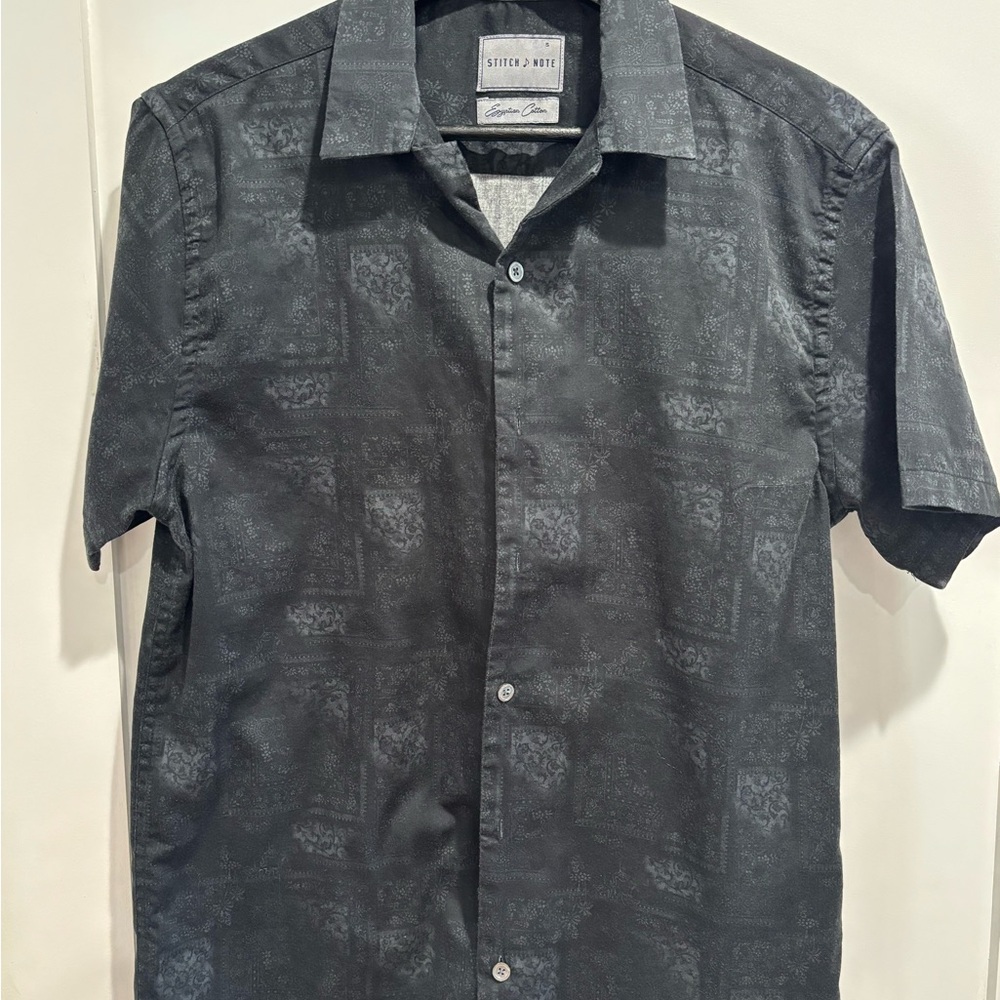 Stitch Note Charcoal Button Down Shirt